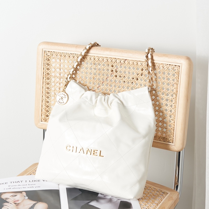 CC Inspired 22 HANDBAG Shiny Calfskin & Sier-Tone Bag - Gorchic - $165.99