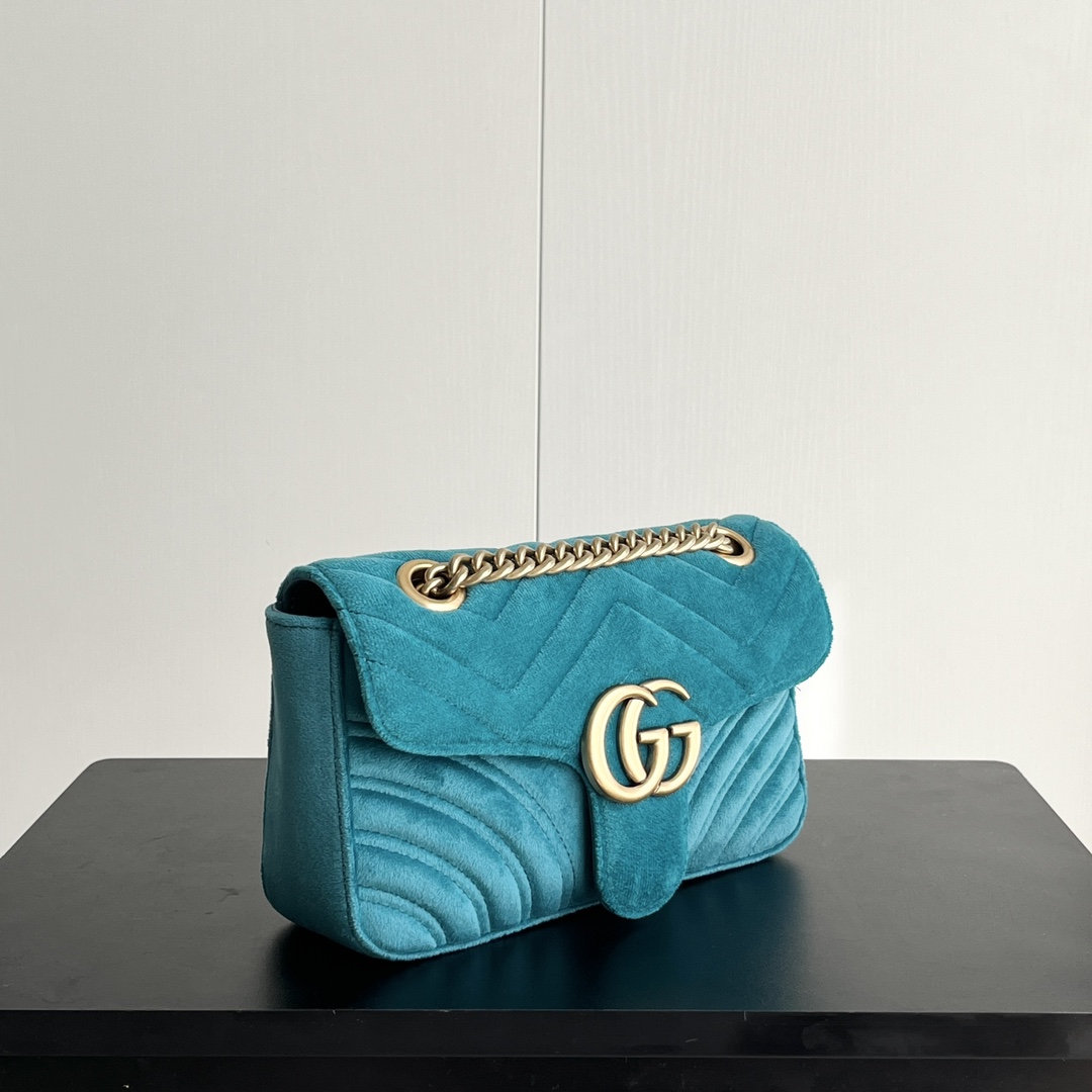 Double-G GG Marmont Veet Collection - Green Bag - Gorchic - $131.99