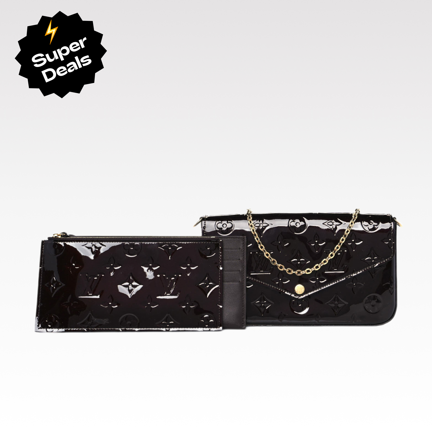 Designer Monogram Felicie Pochette Monogram Vernis - Bag - Gorchic - $82.99