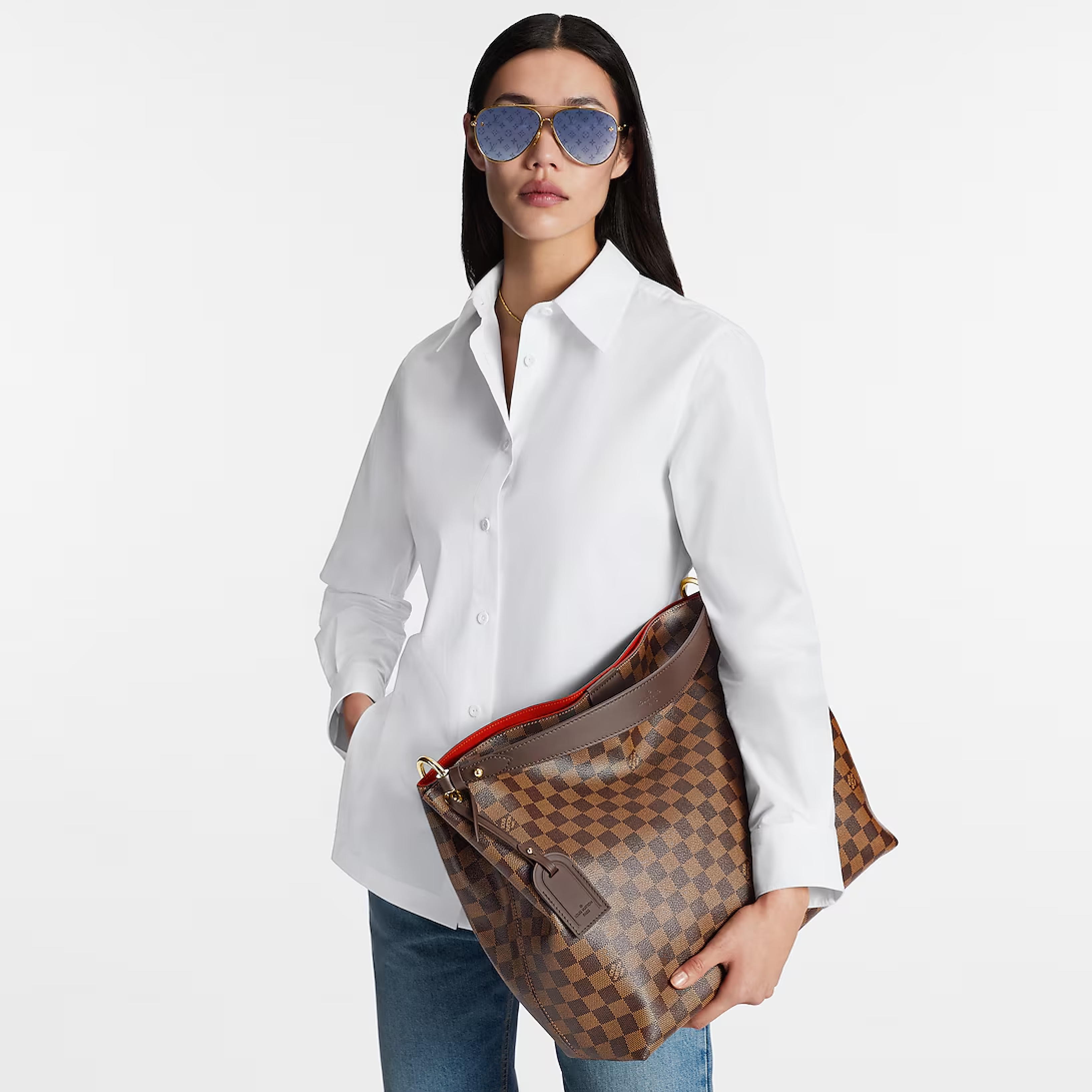 Designer Monogram Graceful MM Damier Ebene Canvas Shoulder Bag-Ebene Bag - Gorchic - $120.99