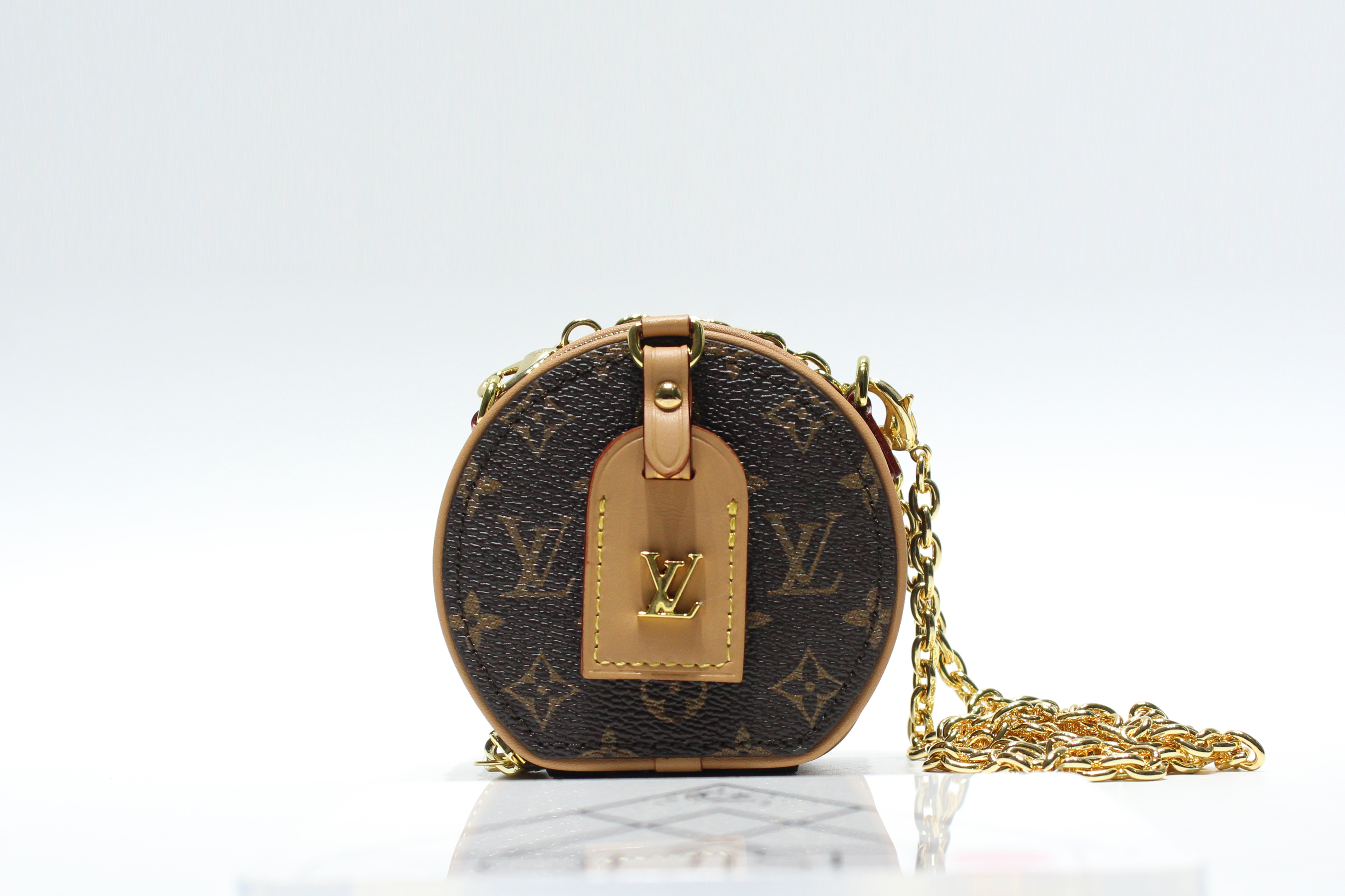 Designer Monogram Canvas Boite Chapeau Necklace Bag - Gorchic - $181.99