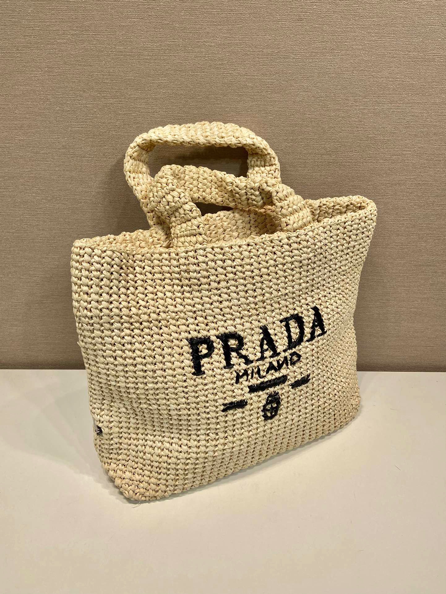 Saffiano texture Crochet tote bag Raffia bag - Gorchic - $136.99