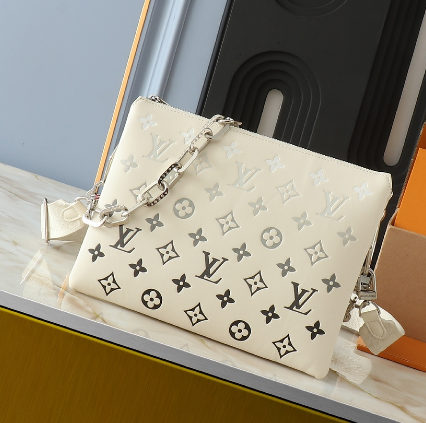 Designer Monogram Coussin White Small Handbag - Gorchic - $135.99