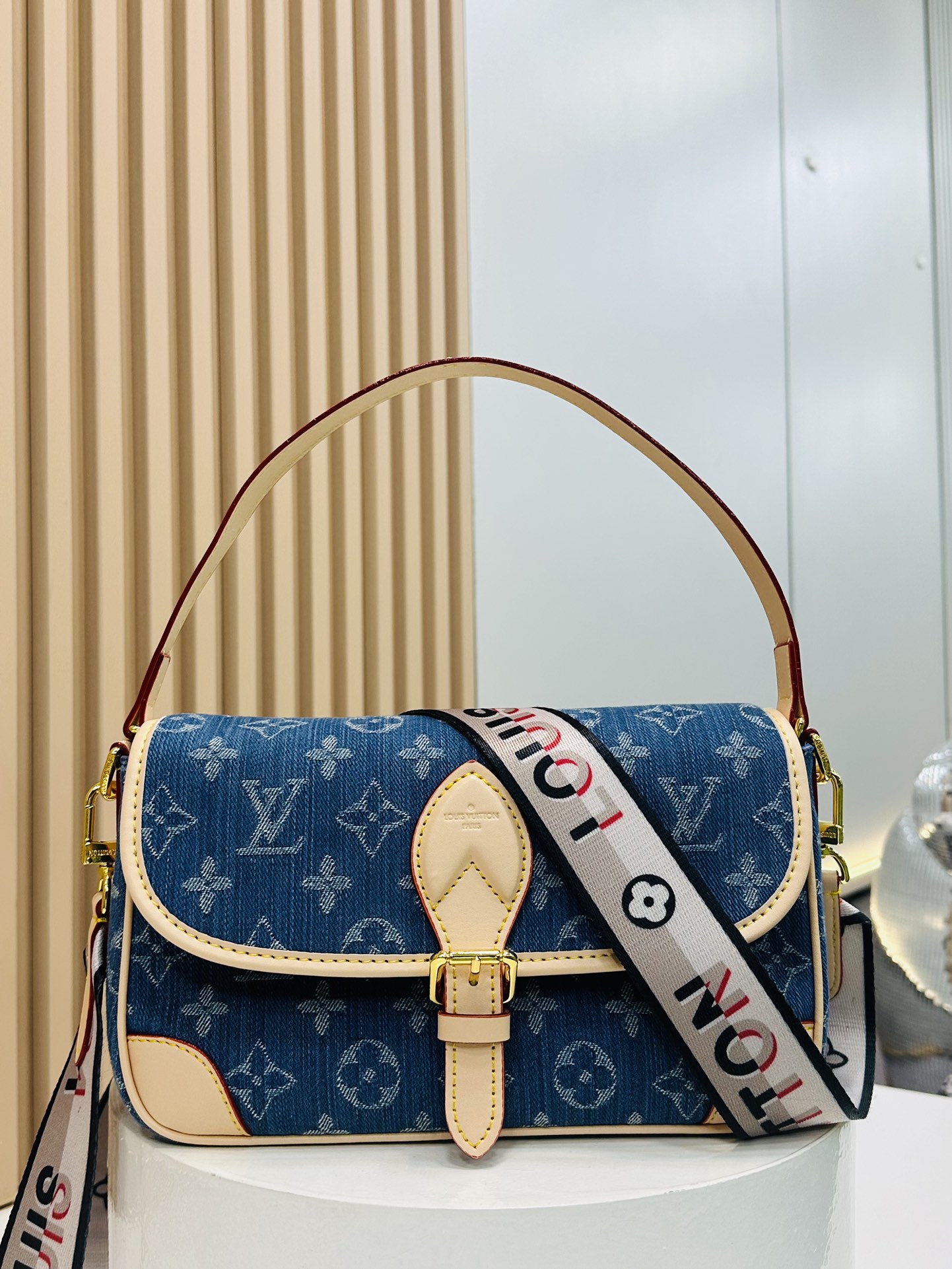 Designer Monogram Diane NM Handbag Monogram Canvas - Denim - Bag - Gorchic - $131.99