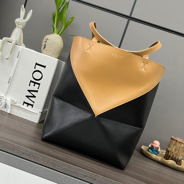 Puzzle iconic Puzzle Fold Tote in shiny calfskin Medium Color-Block - Bag - Gorchic - $117.99
