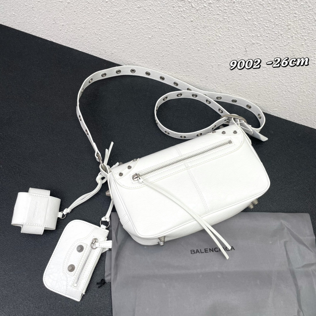 Hourglass iconic Le Cagole XS Leather Duffle White Bag - Gorchic - $183.99