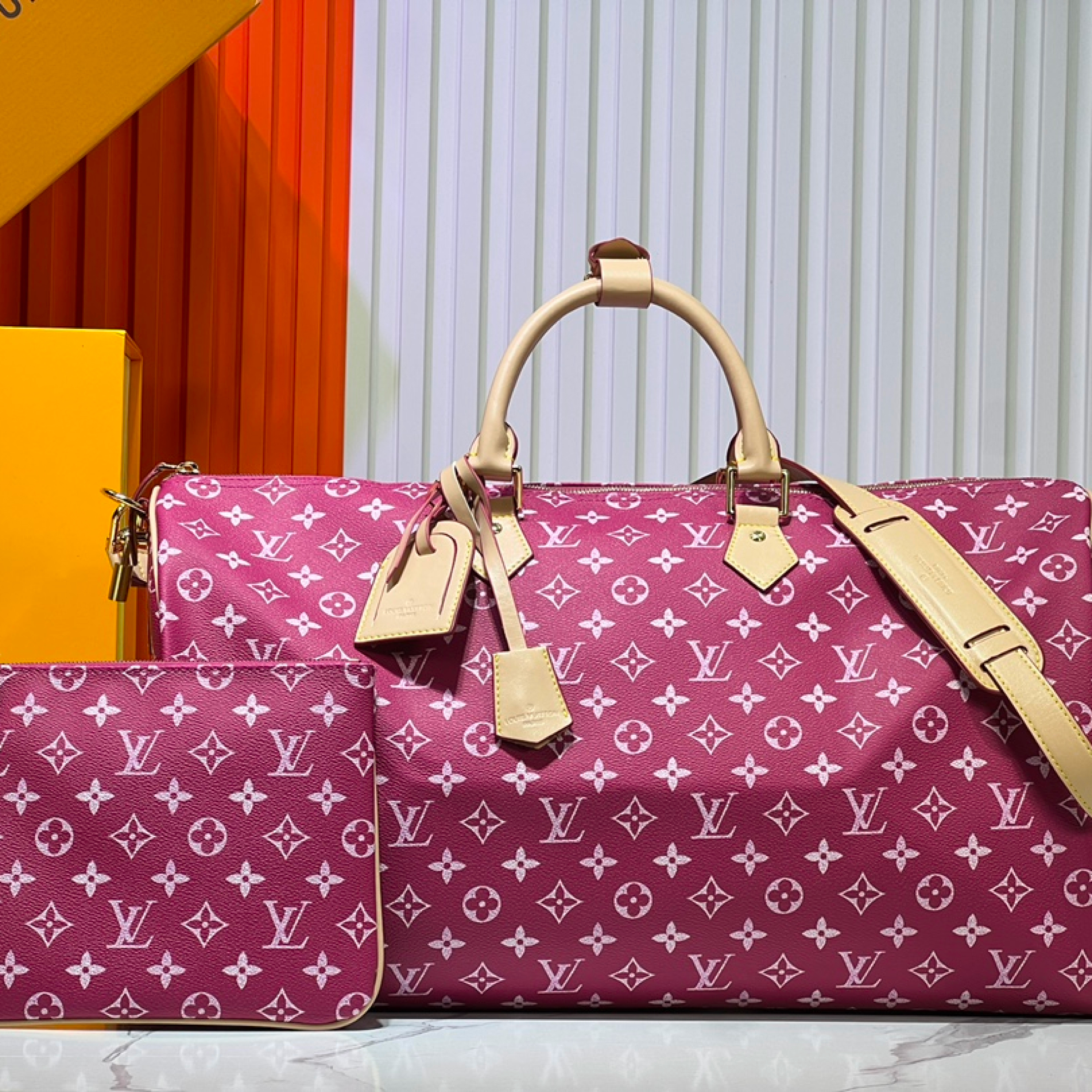 Designer Monogram Speedy P9 Bandoulière 50 - Pink - Bag - Gorchic - $149.99