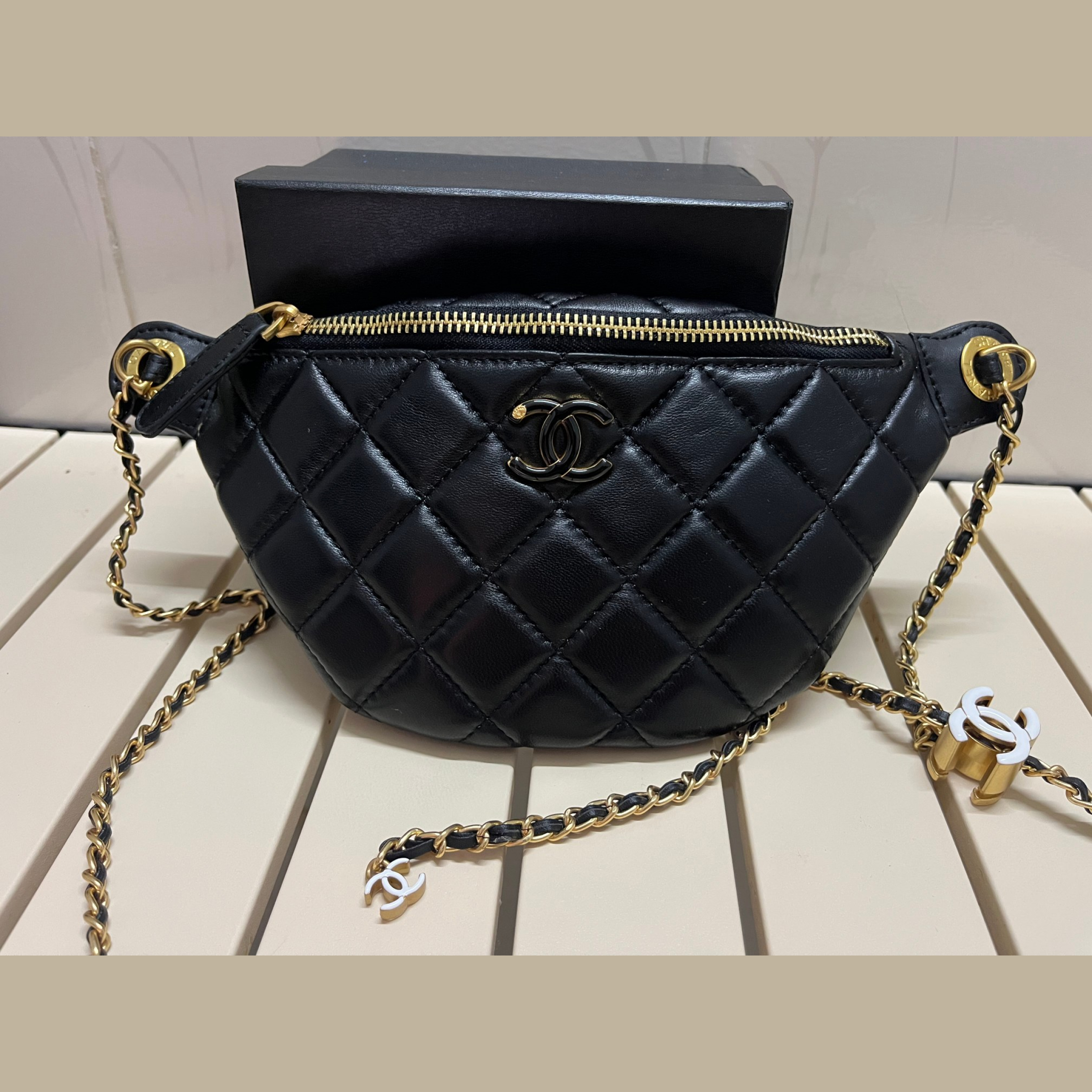 CC Inspired Waist Bag 24A-Black - Bag - Gorchic - $129.99