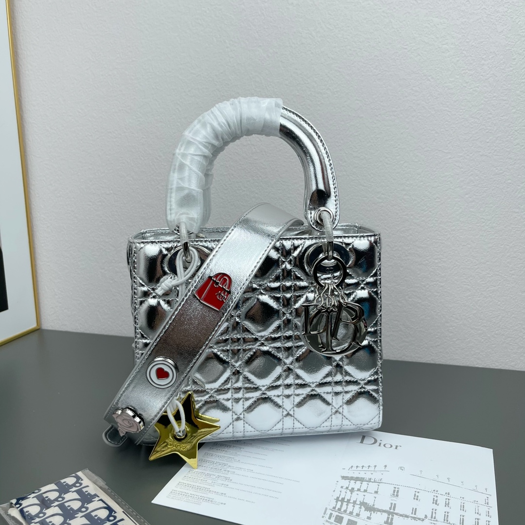 D Inspired Small Lady D Inspired Bag Cannage Calfskin - Bag - Gorchic - $167.99