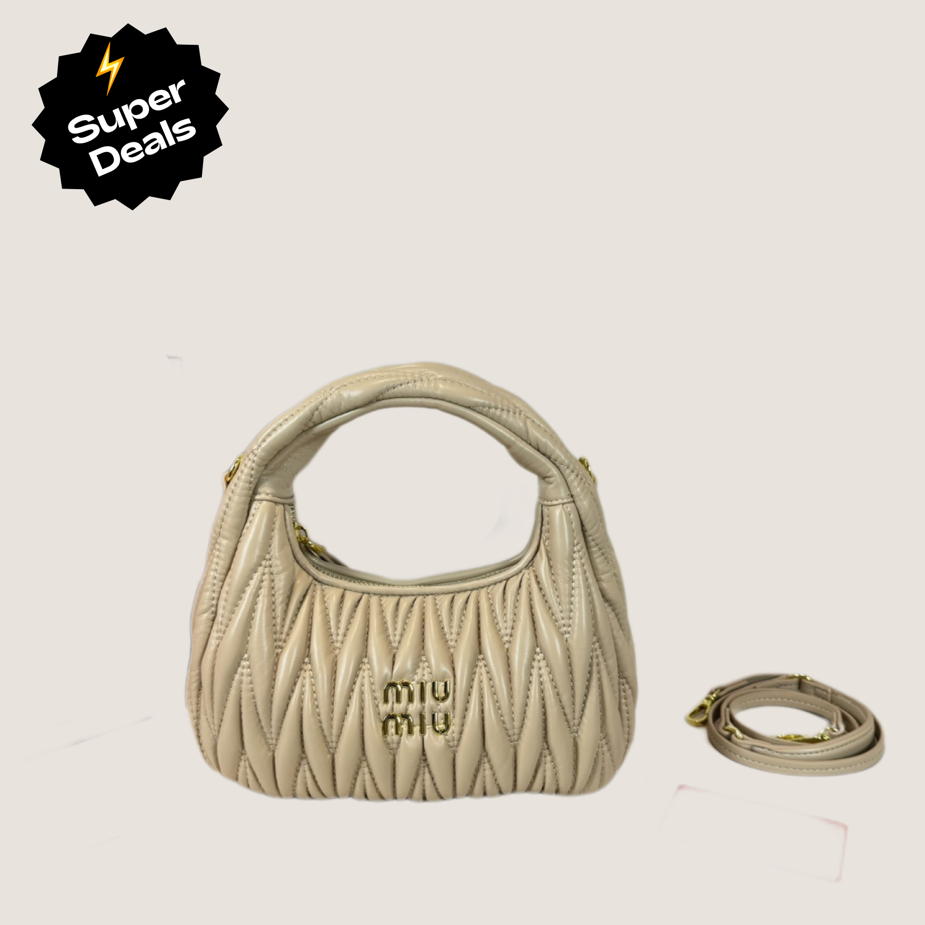 MU Wander matelassé nappa leather hobo bag handbag - Bag - Gorchic - $114.99