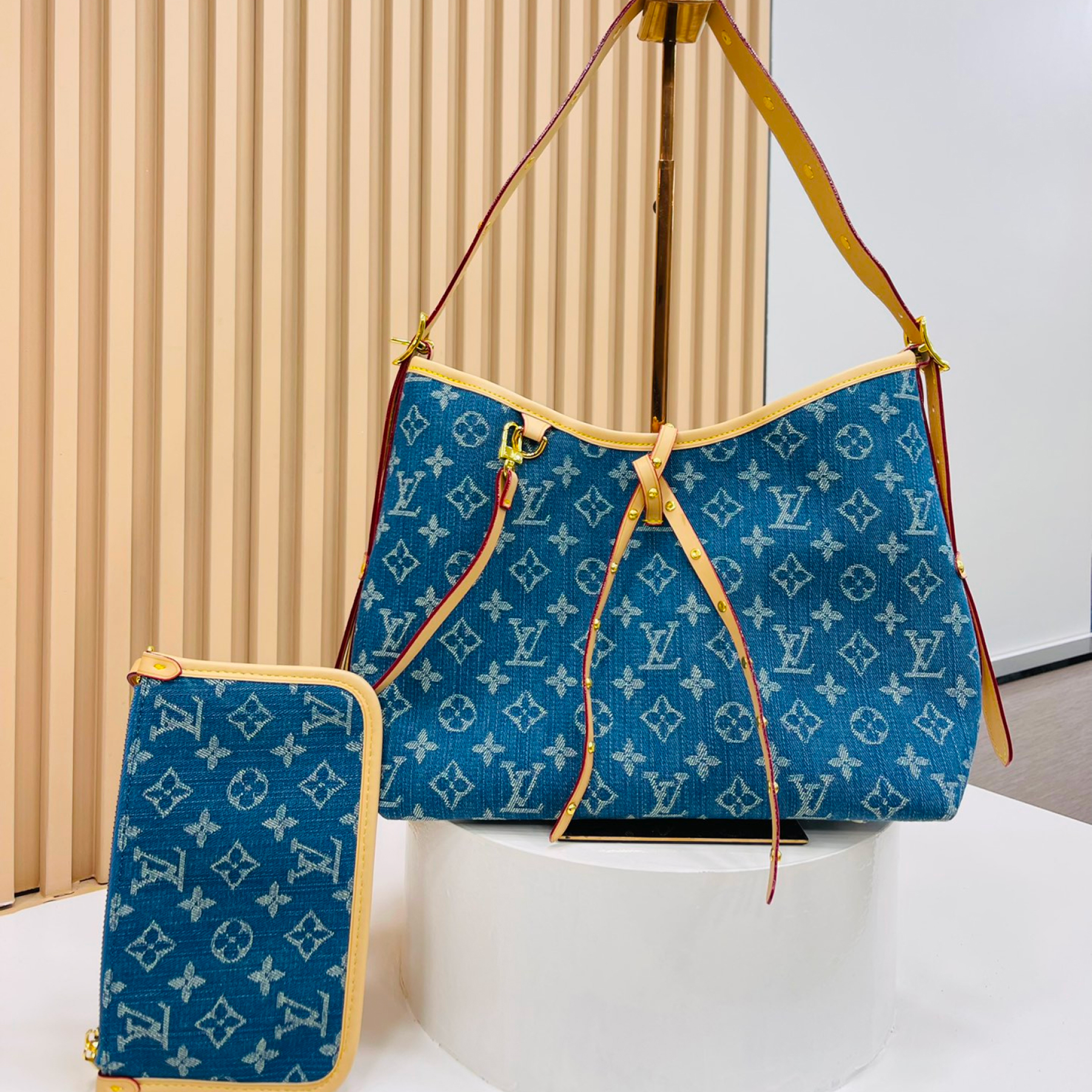 Designer Monogram CarryAll PM - Denim Bag - Gorchic - $128.99