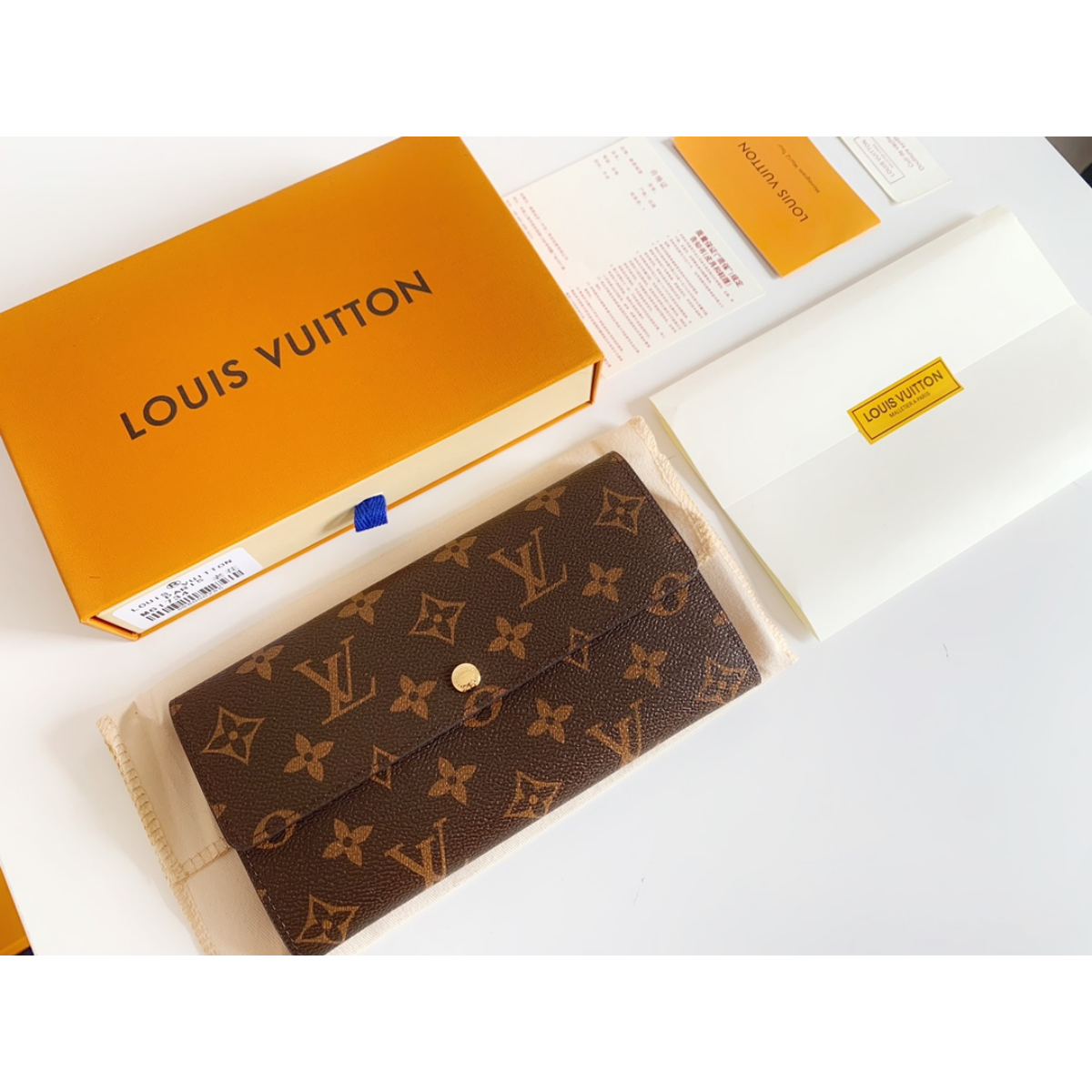 Designer Monogram Portefeuille Sarah Long Wallet - Gorchic - $44.99