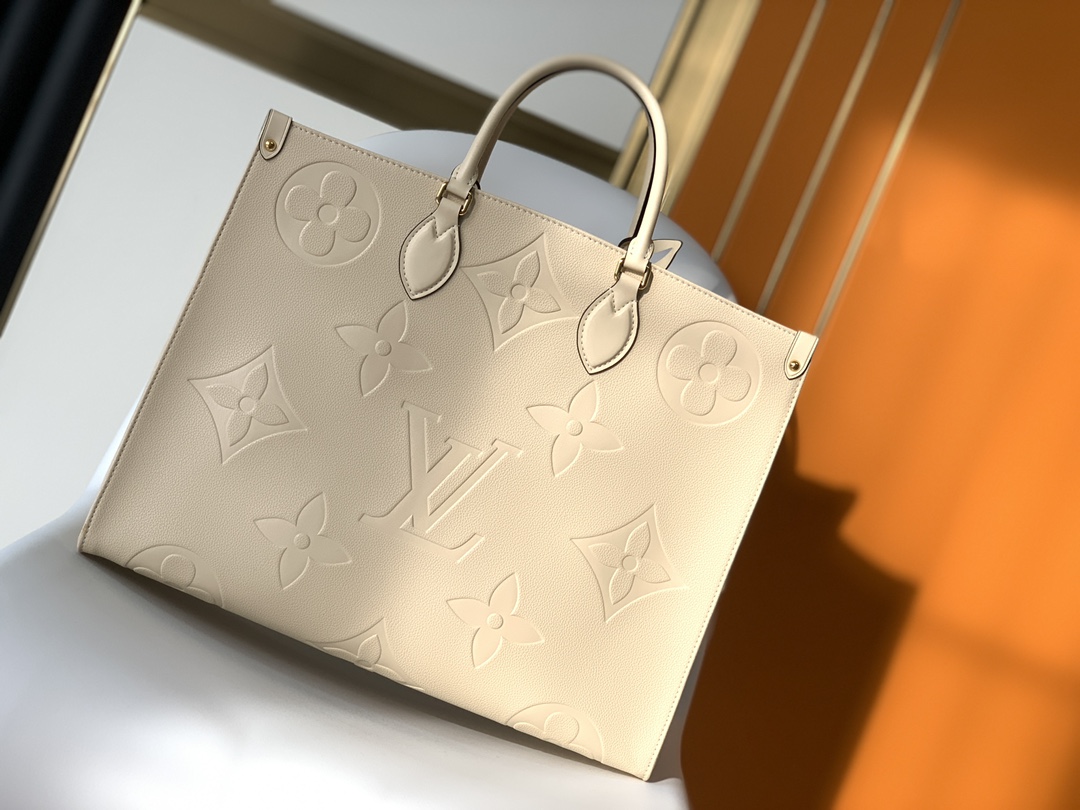 Designer Monogram Canvas Onthego GM White- Bag - Gorchic - $118.99