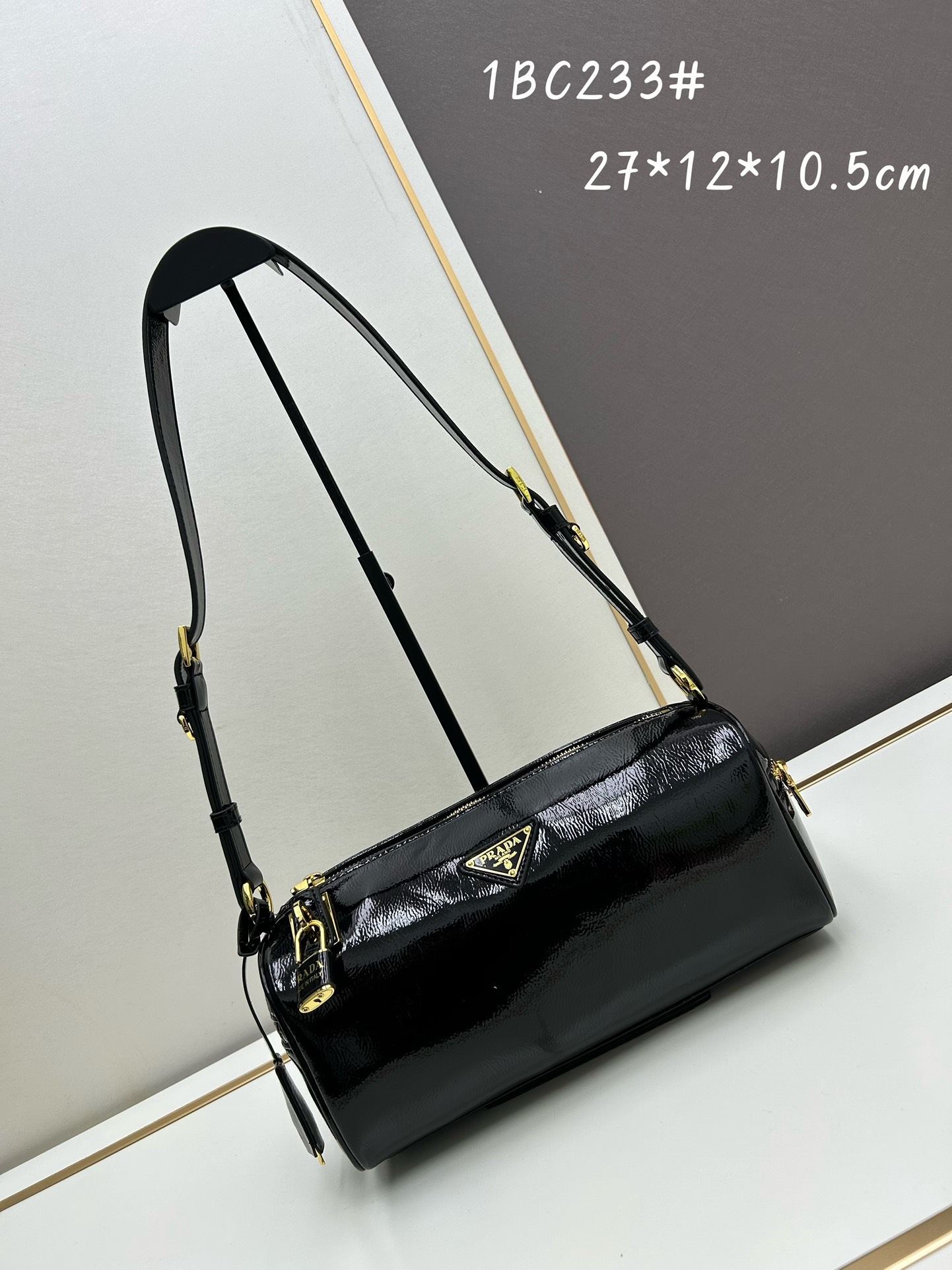 Saffiano texture Aimée Suede Shoulder Black Bag - Gorchic - $186.99