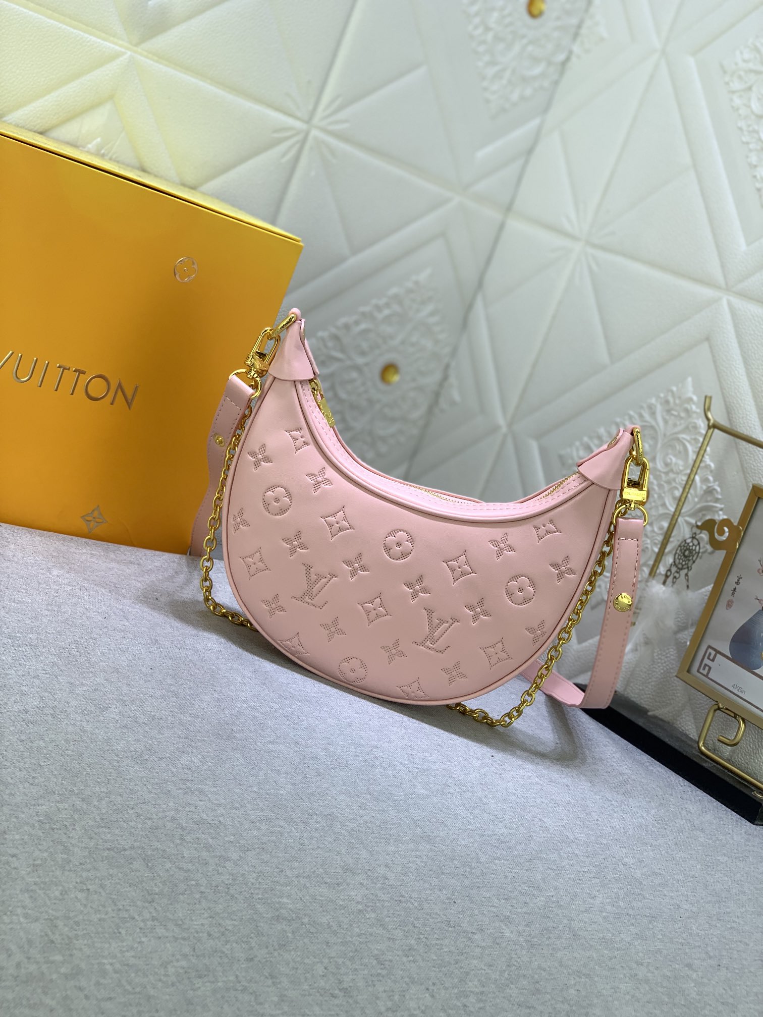 Designer Monogram Bag Loop Hobo Pink - Bag - Gorchic - $119.99