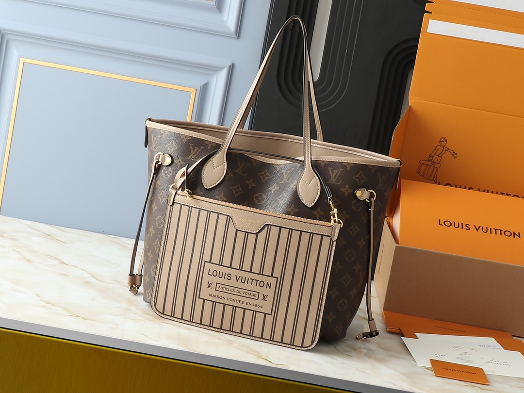Designer Monogram Neverfull Grey Medium Handbag - Bag - Gorchic - $124.99