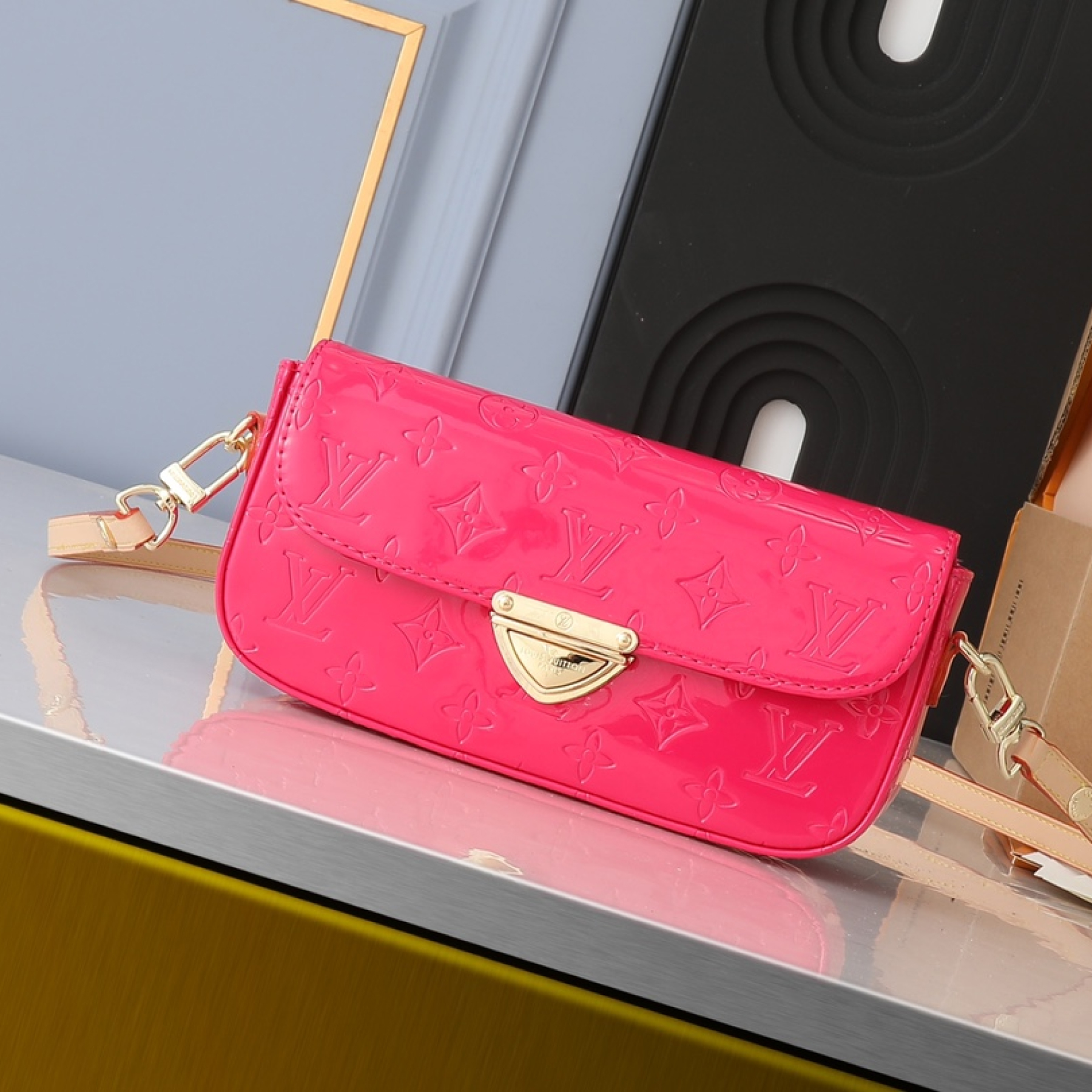 Designer Monogram Malibu Pochette Red - Bag - Gorchic - $121.99