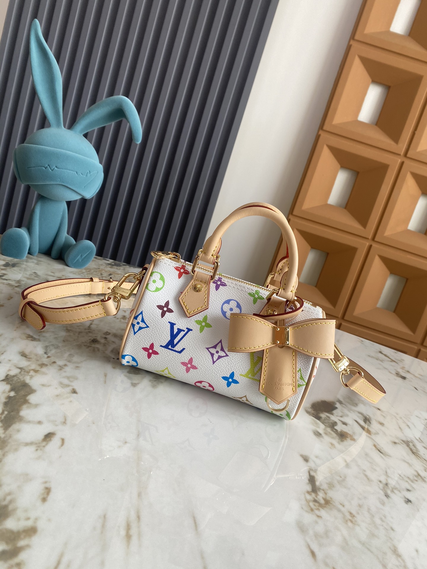 Designer Monogram x Murakami x TM NANO SPEEDY Multicolore Blanc Handbag - Gorchic - $109.99