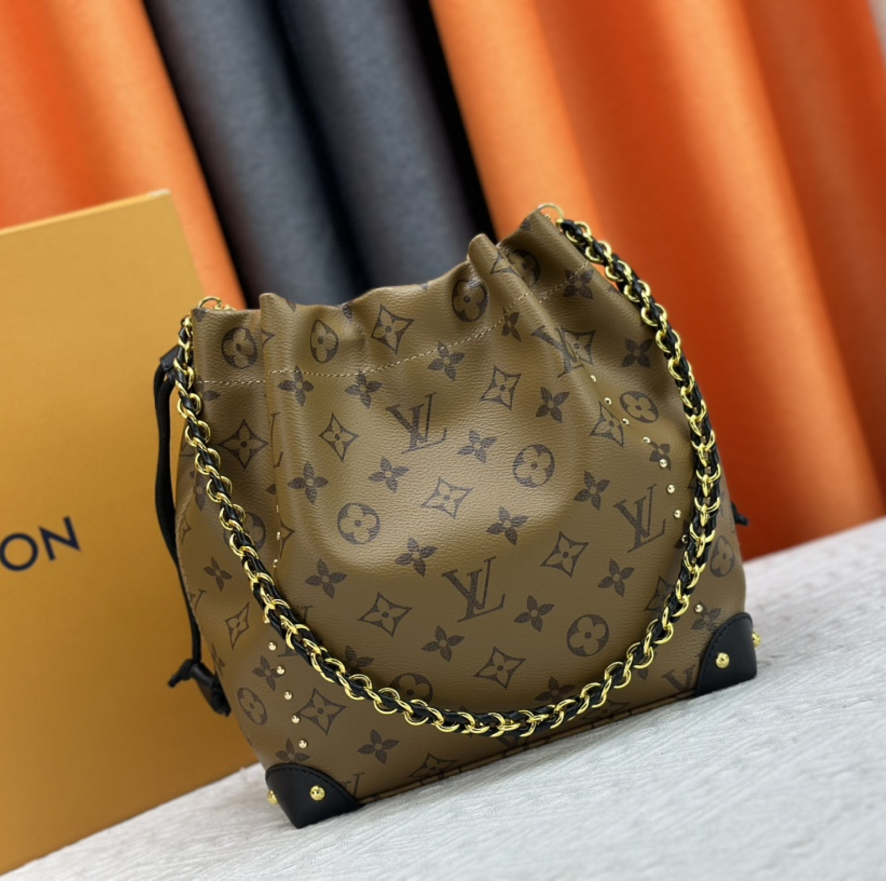 Designer Monogram Early Spring 2025 Bucket Bag - Brown - Gorchic - $135.99