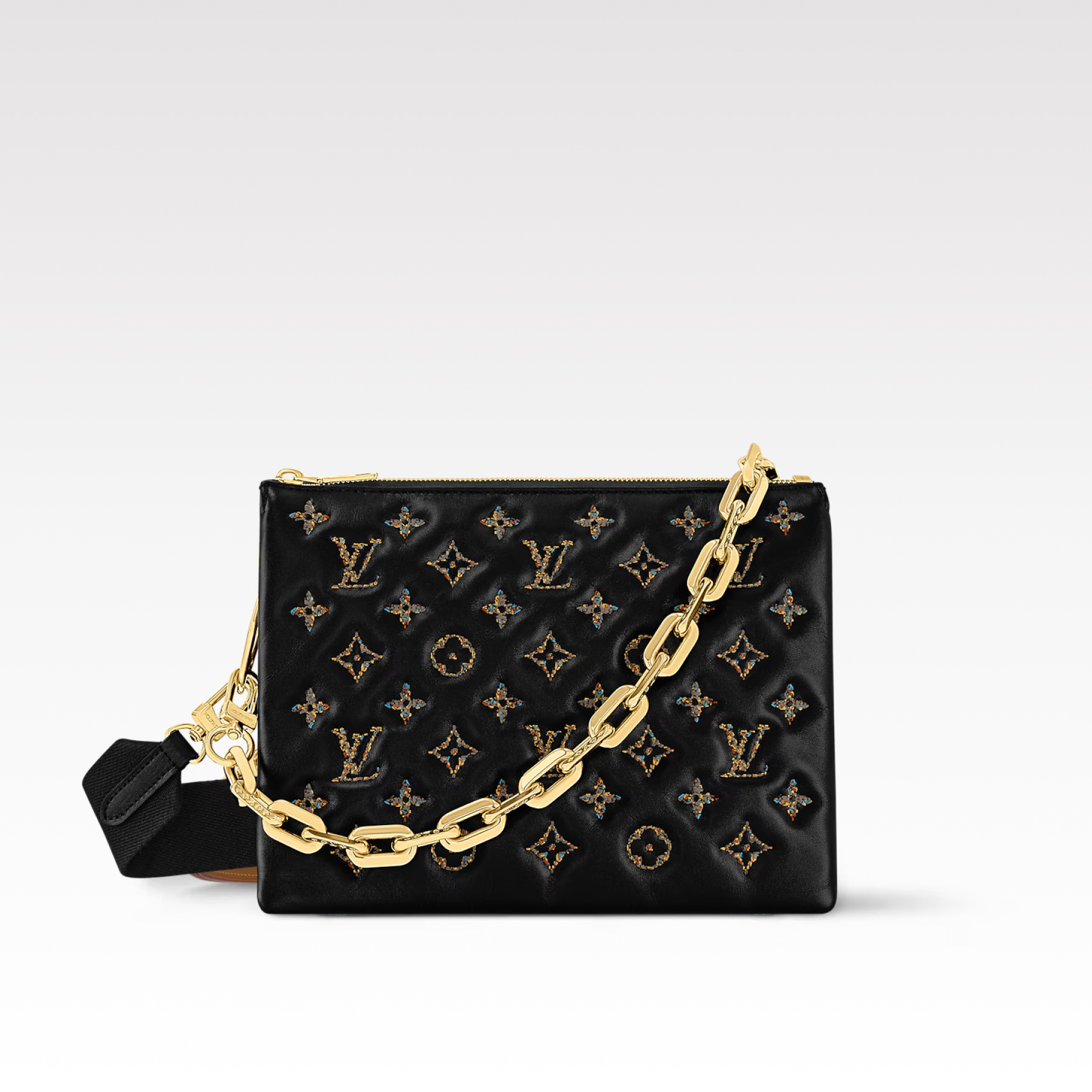 Designer Monogram Coussin Black Flower Small Handbag - Gorchic - $135.99