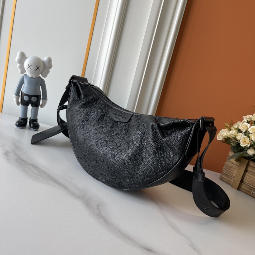 Designer Monogram Hamac Black Embossed Trumpet Handbag - Gorchic - $135.99