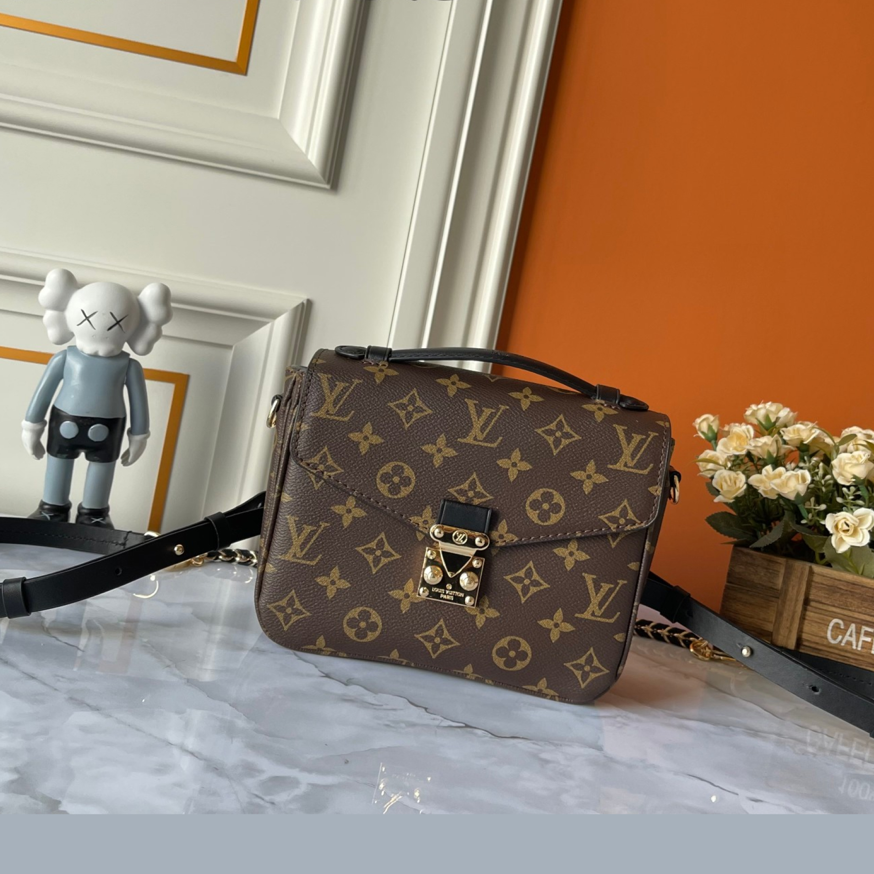 Designer Monogram Pochette Métis Handbag - Old Flower Black Bag - Gorchic - $139.99
