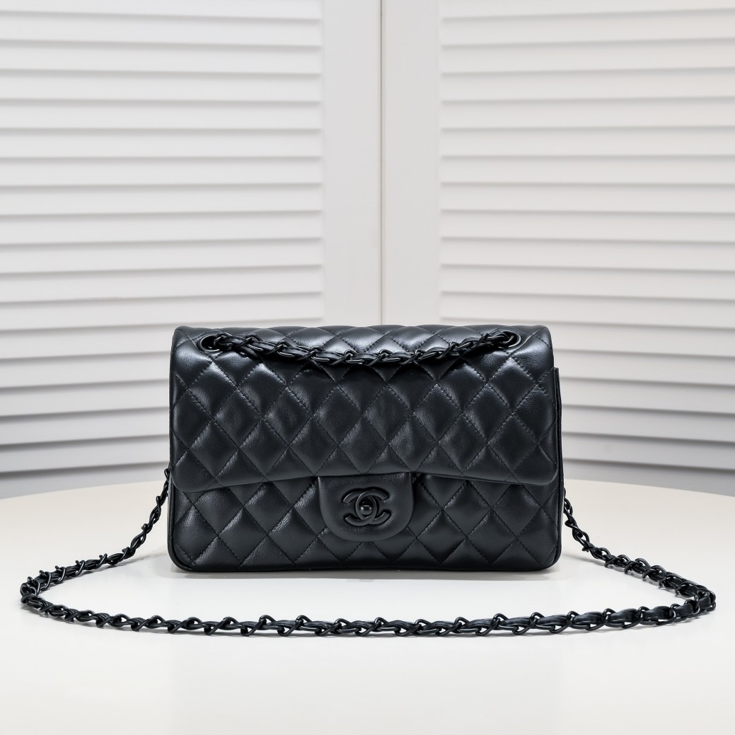CC Inspired Classic Double Flap Bag Black Hardware - Bag - Gorchic - $122.99