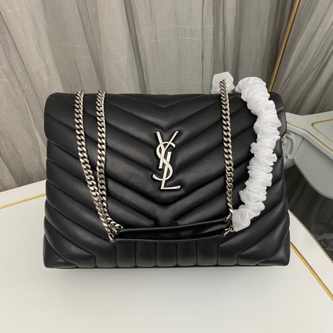 Lady Designer Loulou medium quilted leather shoulder bag black - Bag - Gorchic - $132.99