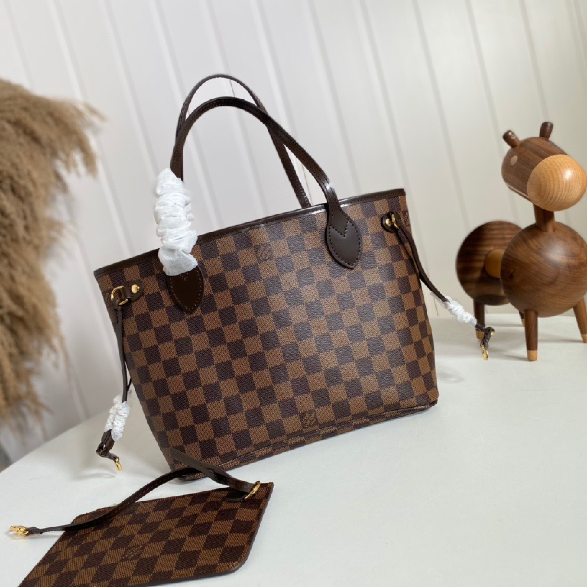 Designer Monogram Damier Ebene Canvas Neverfull PM Cherry - Bag - Gorchic - $110.99