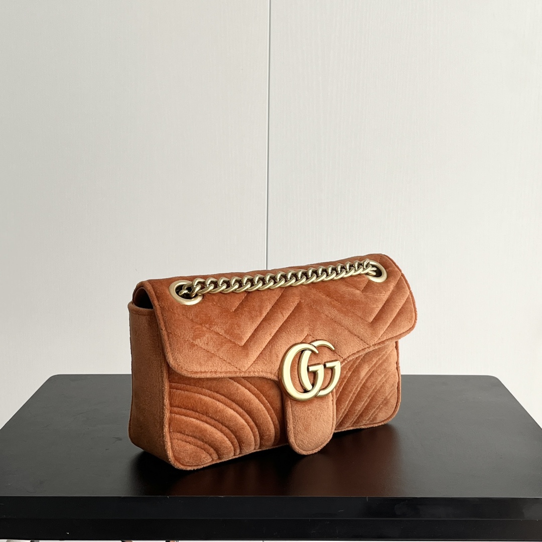 Double-G GG Marmont Veet Collection - Orange Bag - Gorchic - $131.99