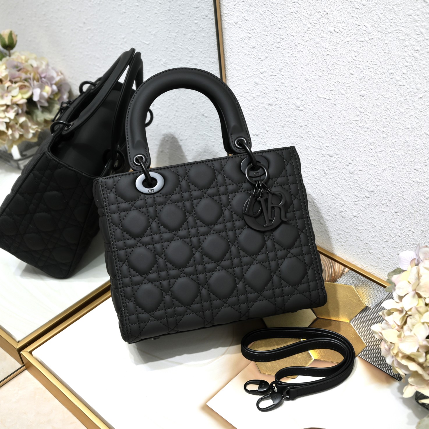 D Inspired Medium Lady D Inspired Bag Ultramatte Calfskin - Bag - Gorchic - $139.99