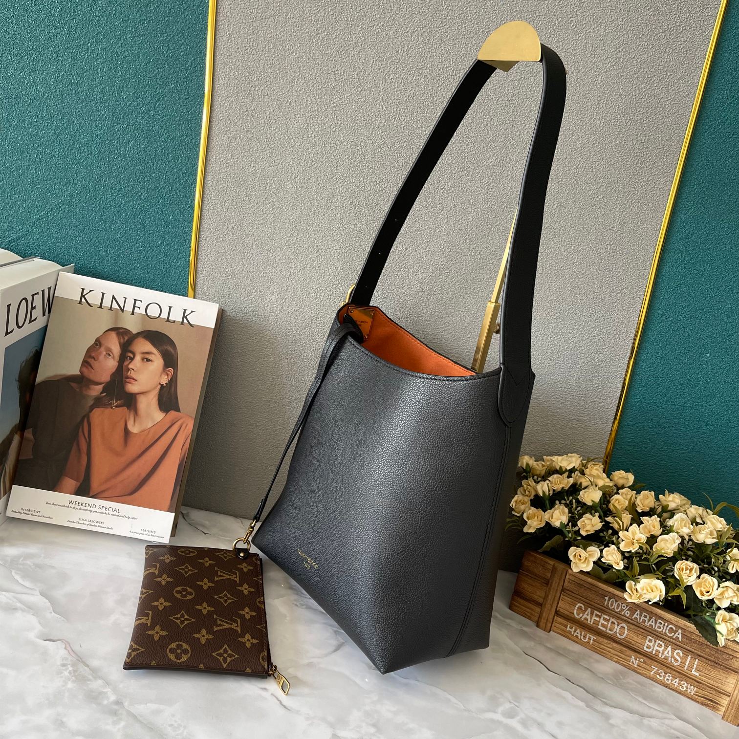 Designer Monogram Low Key Hobo PM Bag in Black - Bag - Gorchic - $139.99