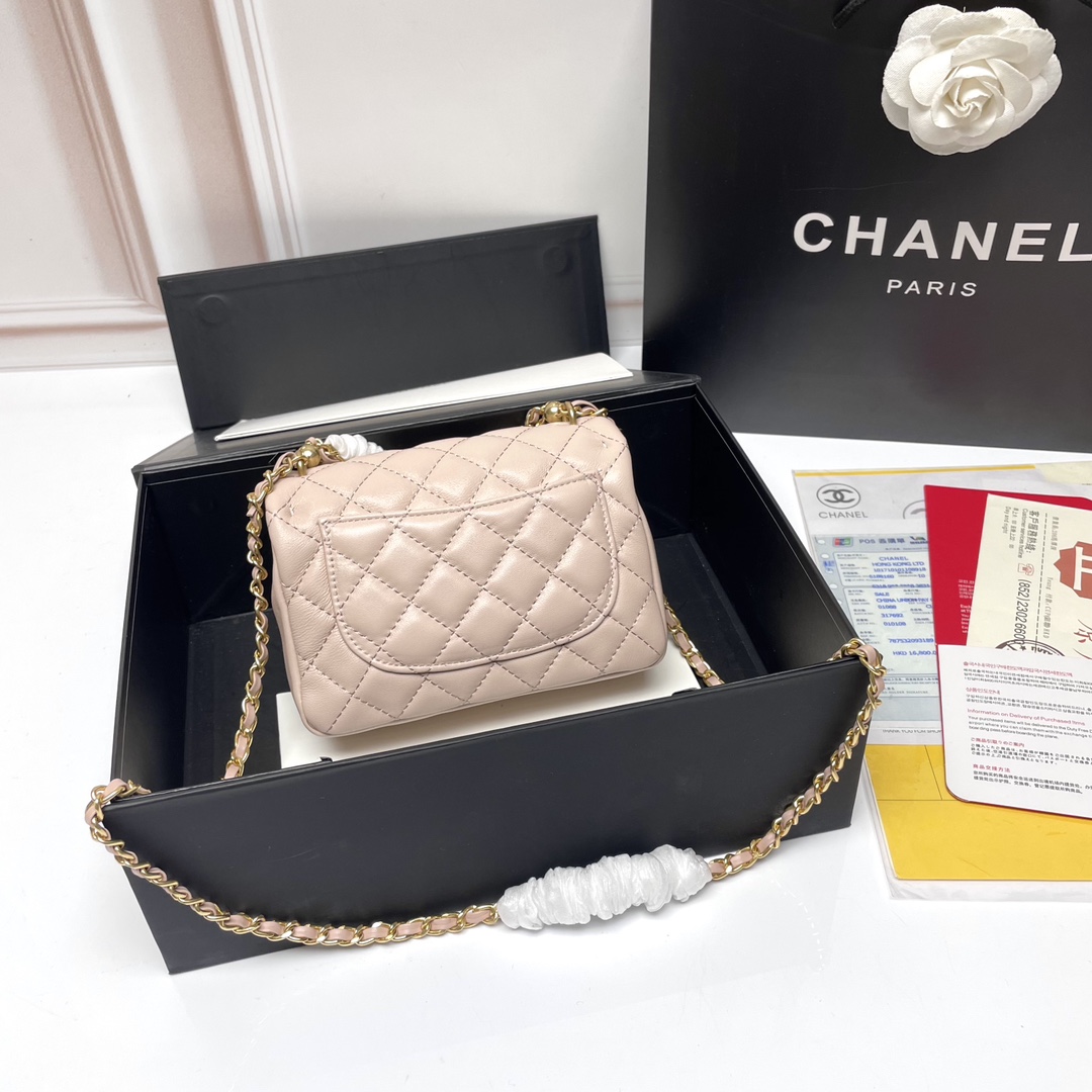CC Inspired 17c Ivory Caviar Rectangle Mini Gold Hardware - Bag - Gorchic - $128.99
