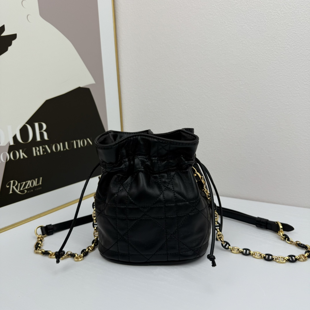 D Inspired 30 Montaigne Drawstring Mini Bucket Bag - Black Bag - Gorchic - $173.99
