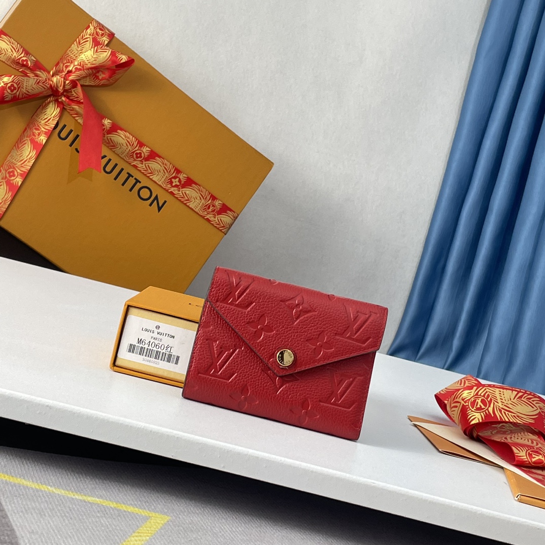 Designer Monogram Victorine Red Wallet - Gorchic - $44.99
