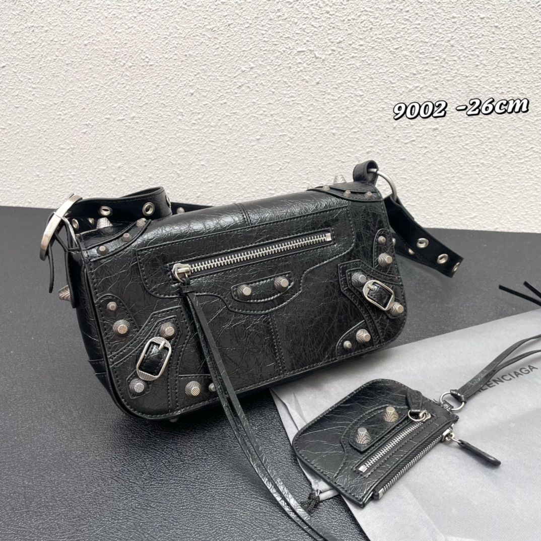 Hourglass iconic Le Cagole XS Leather Duffle Black Bag - Gorchic - $183.99