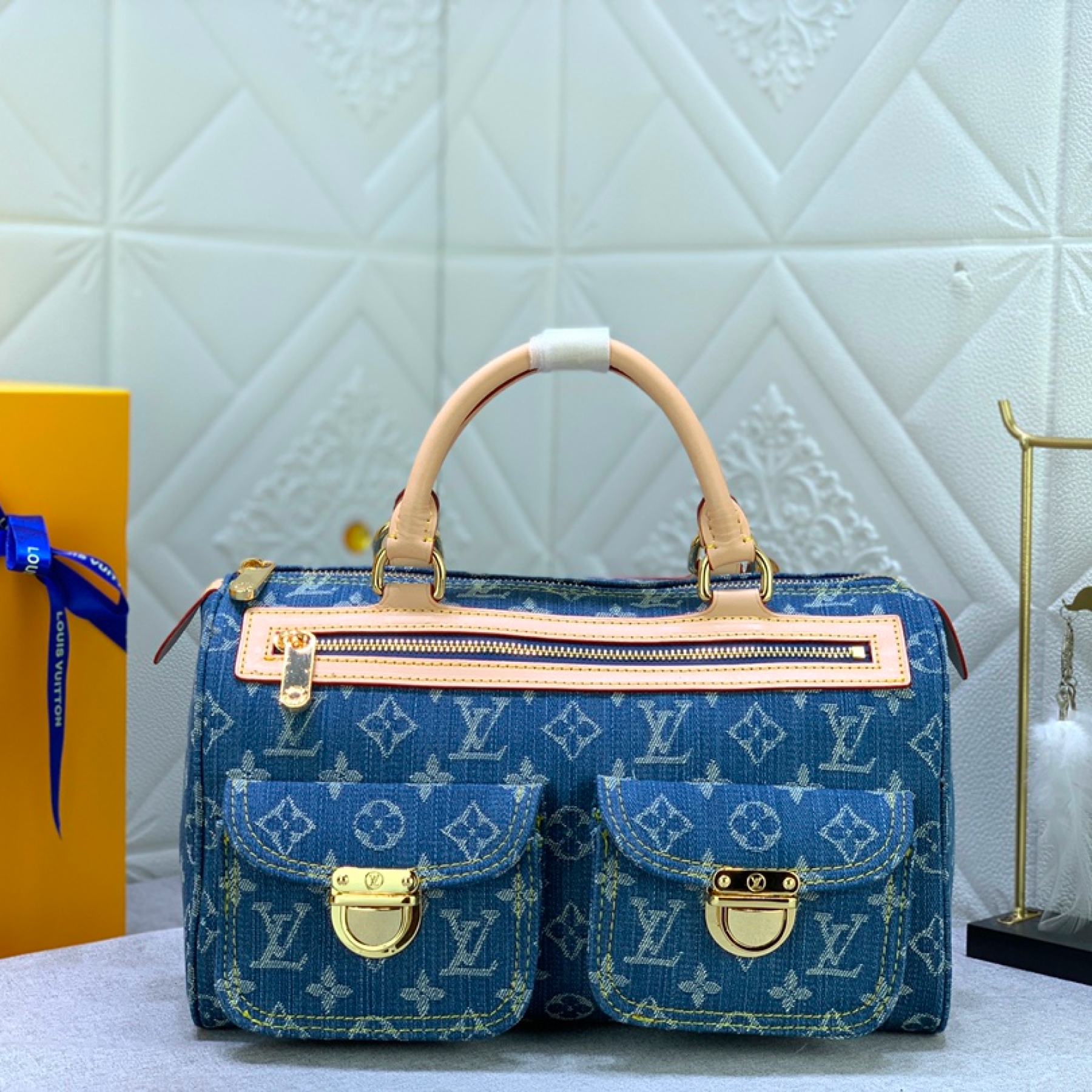 Designer Monogram Denim Neo Speedy Bag - Gorchic - $146.99