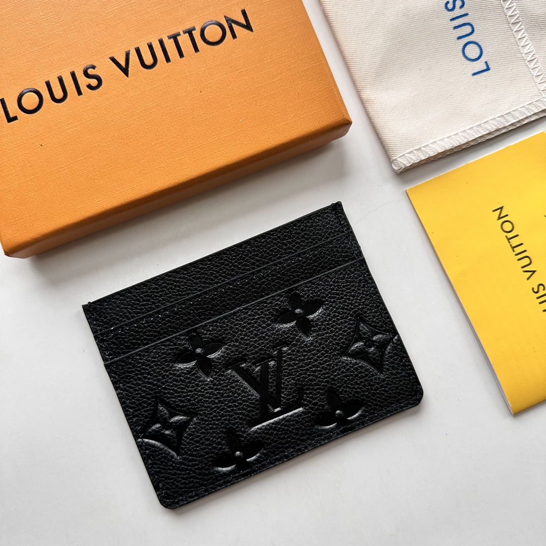 Designer Monogram Card Holder Black Wallet - Gorchic - $35.99