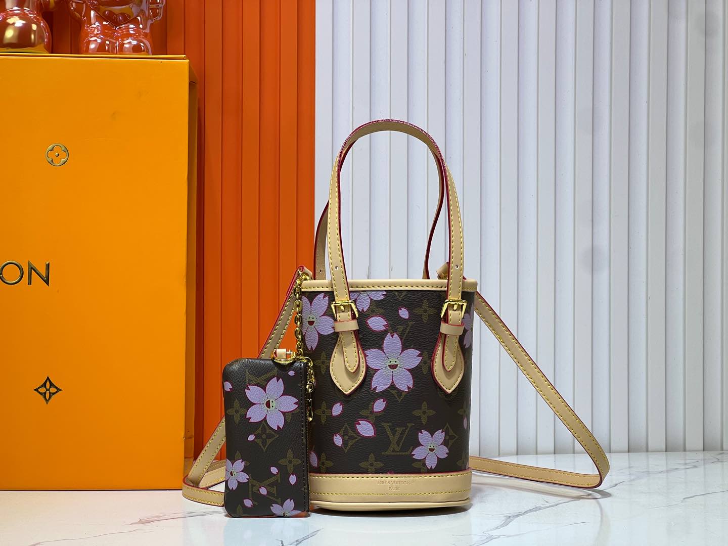 Designer Monogram x Murakami x TM Nano Bucket - Gorchic - $125.99
