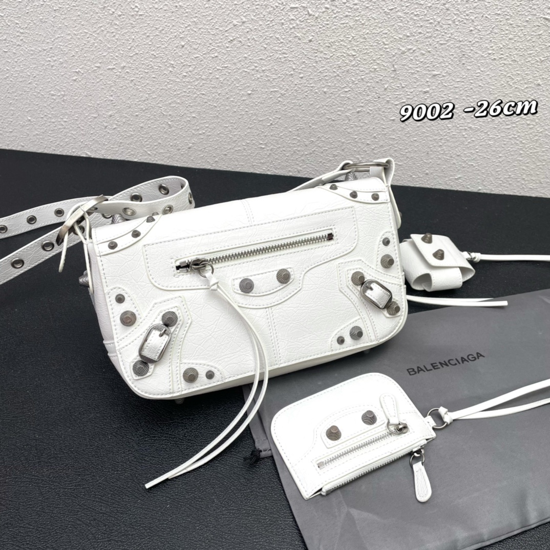 Hourglass iconic Le Cagole XS Leather Duffle White Bag - Gorchic - $183.99