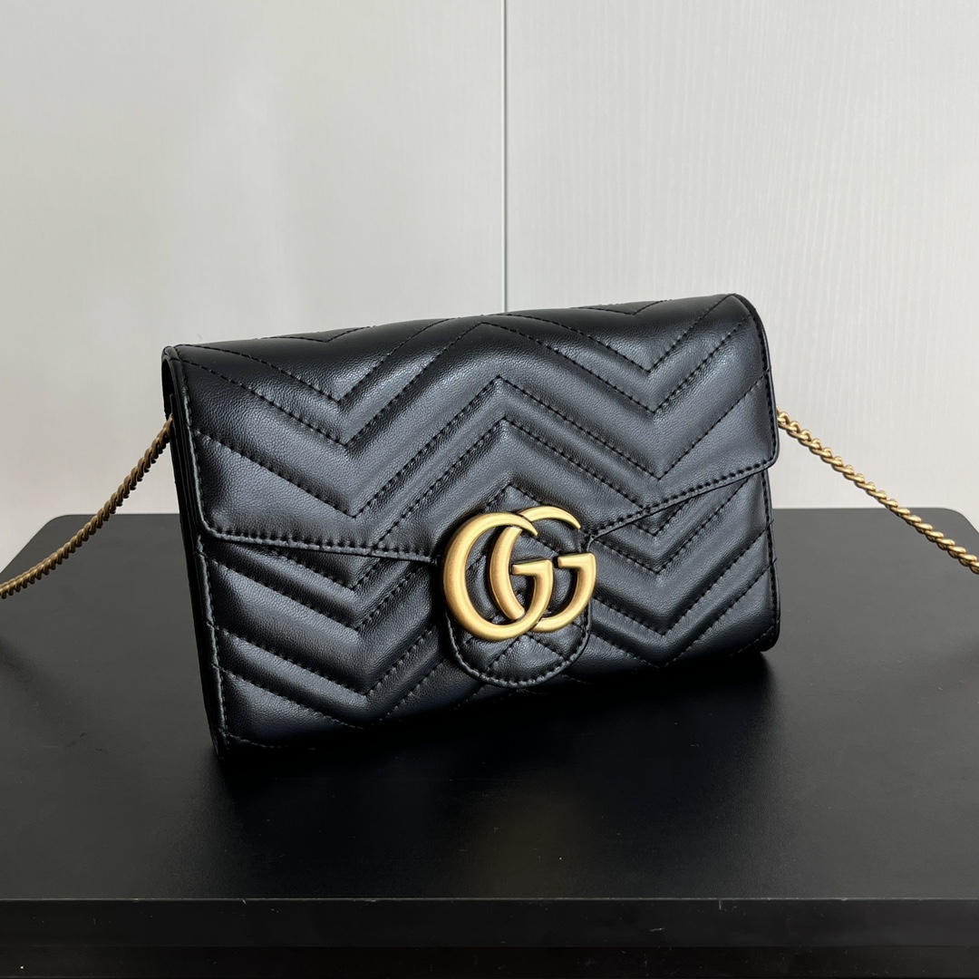 Double-G Marmont Chain Wallet - BlackWallet - Gorchic - $123.99