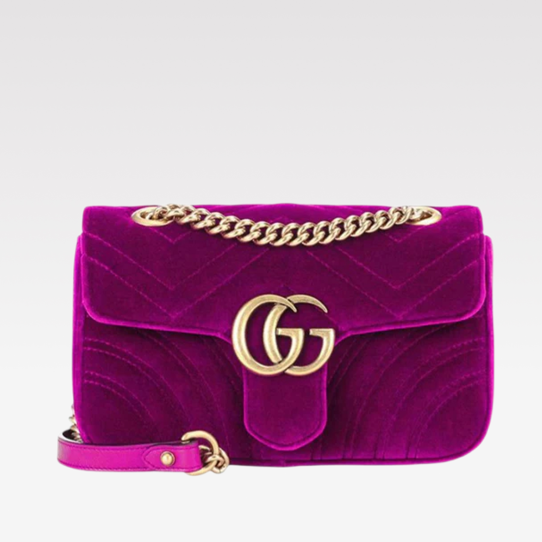Double-G GG Marmont Veet Collection - Purple Bag - Gorchic - $131.99