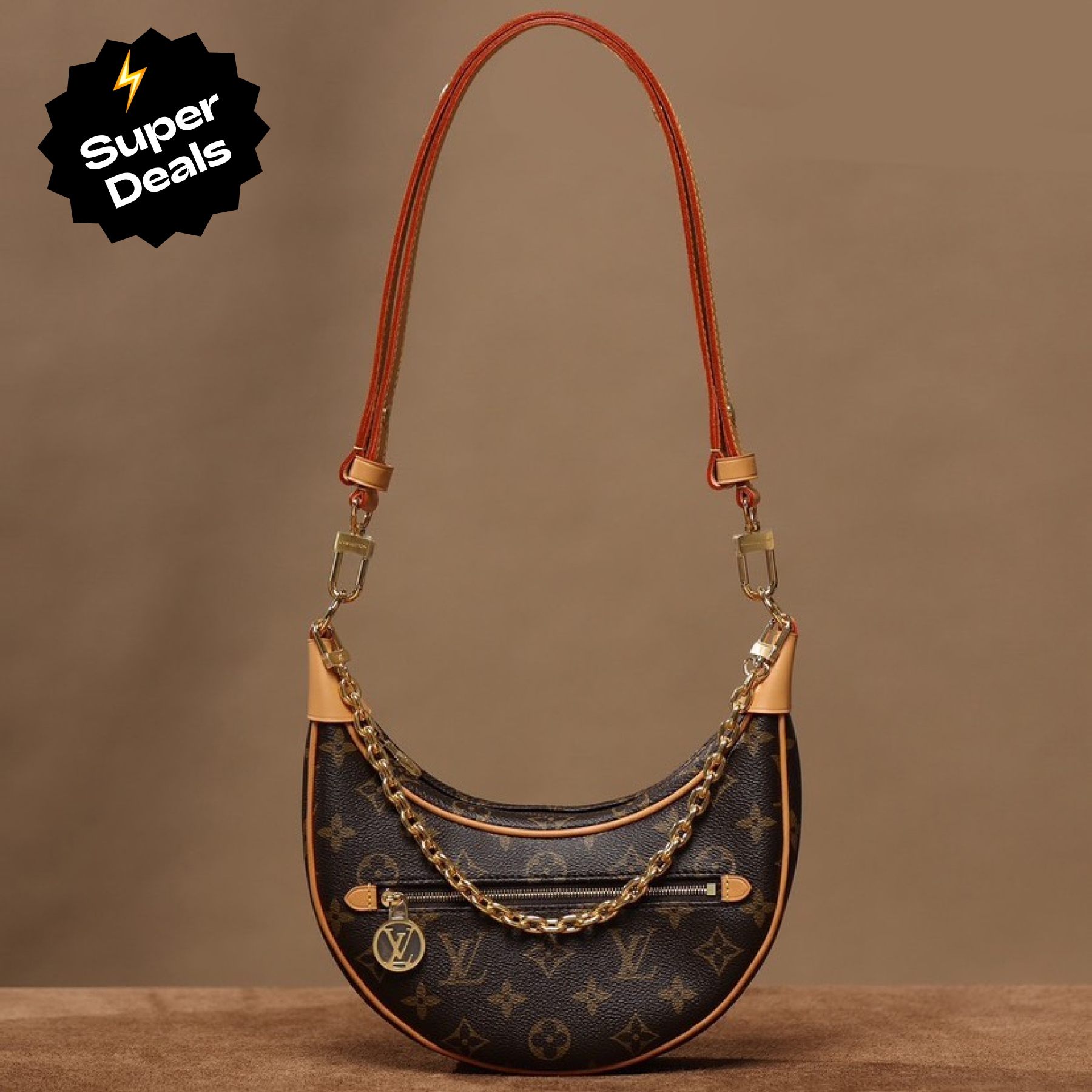 Designer Monogram Loop Handbag Monogram Brown - Bag - Gorchic - $110.99