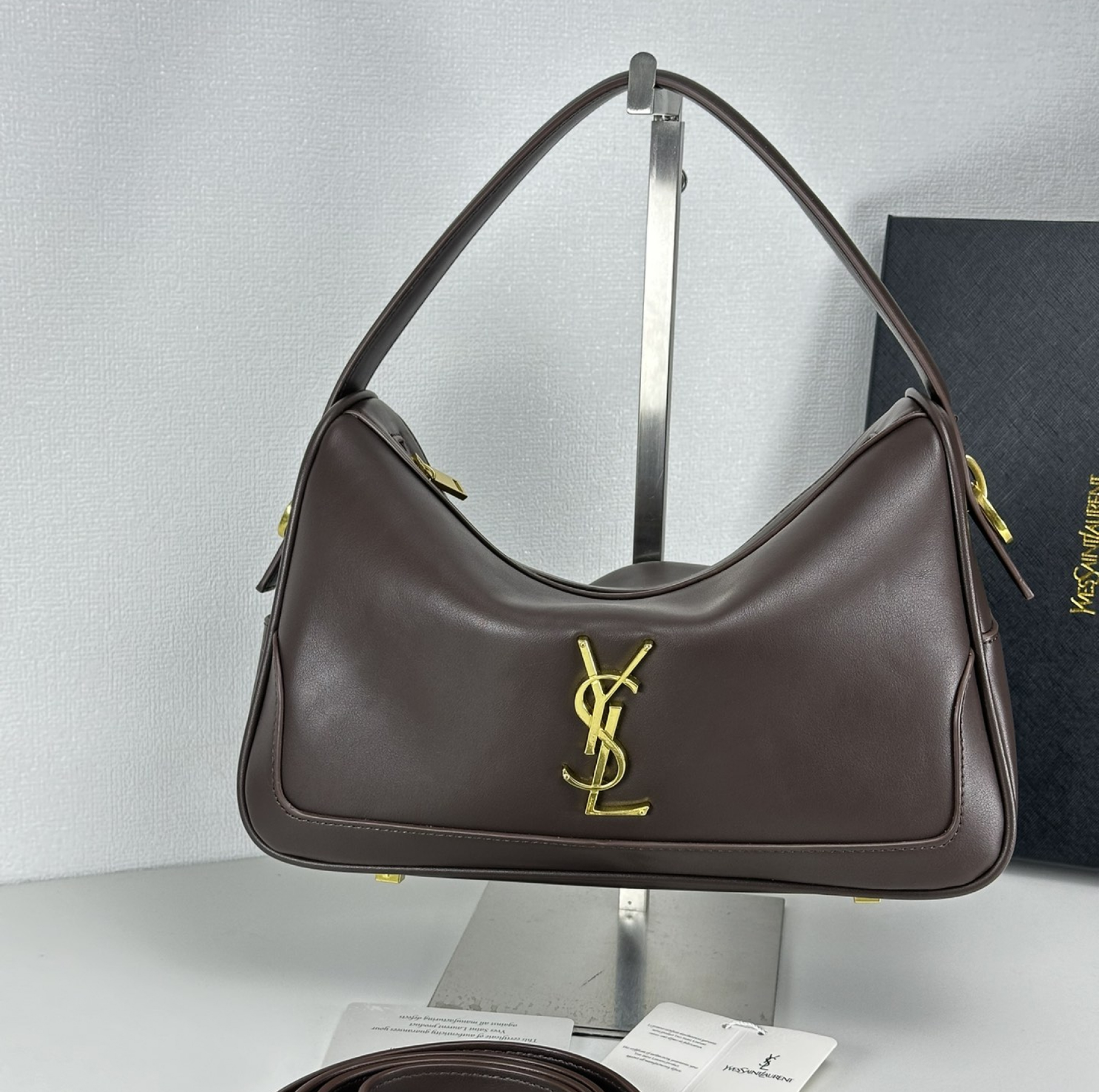 Lady Designer Fashion Vintage Bowling Bag - Coffee Leather Bag - Gorchic - $135.99