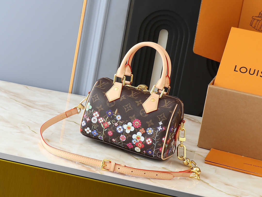 Designer Monogram x Murakami x TM Speedy Bandoulière 20 Monogram - Bags - Gorchic - $122.99