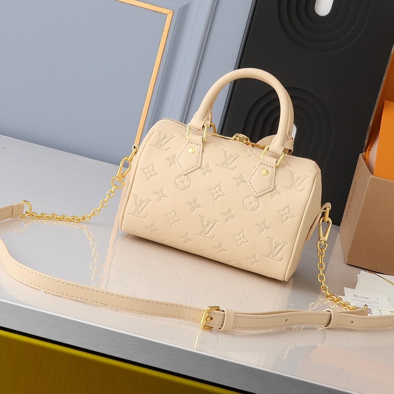 Nano Speedy Monogram Empreinte Leather-Beige - Bag - Gorchic - $123.99
