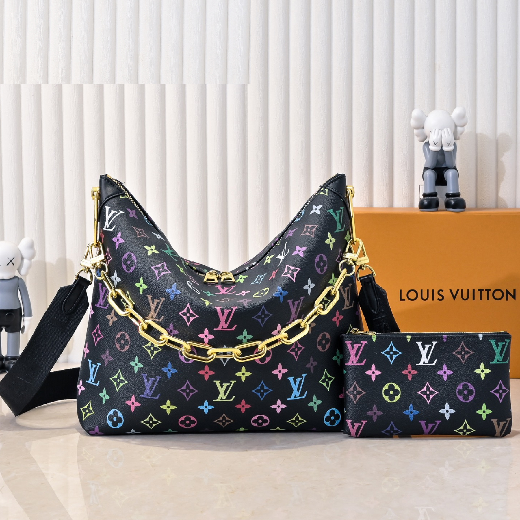 Designer Monogram x Murakami x TM Coussin Hobo MM Black Bag - Gorchic - $122.99