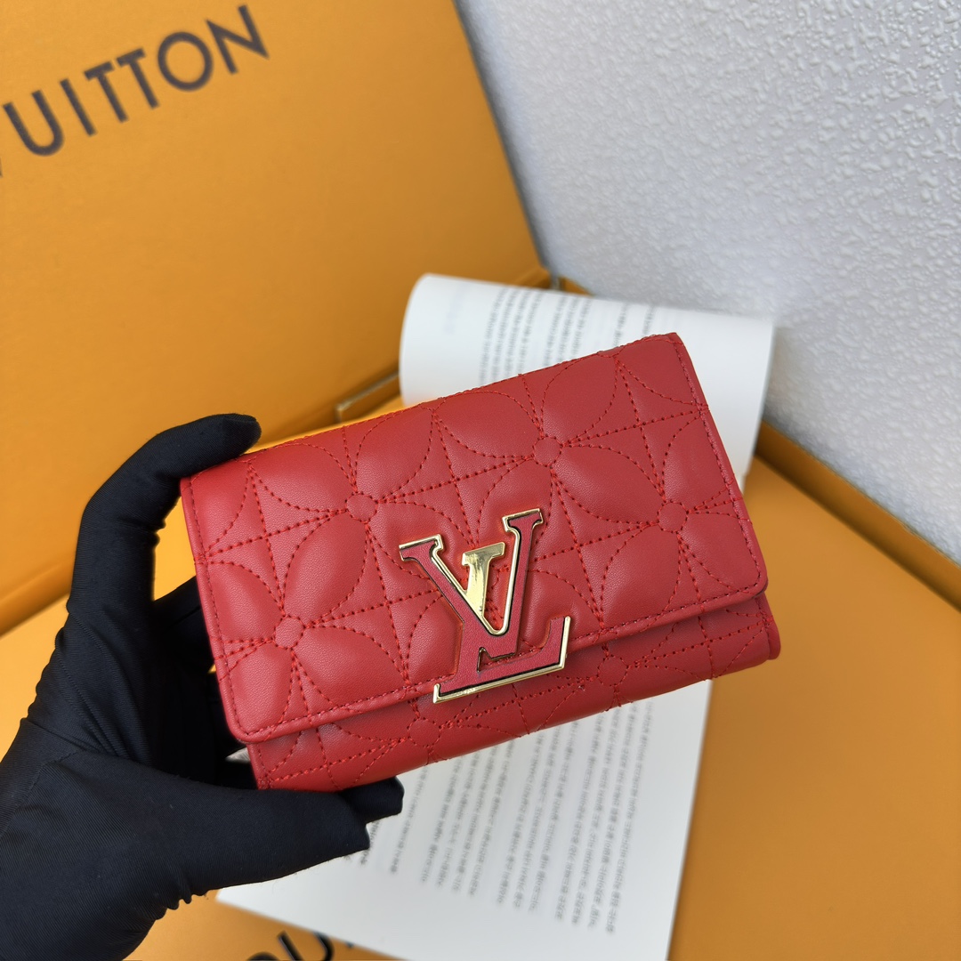 Designer Monogram Capucines Compact Maxi Red Wallet - Gorchic - $59.99