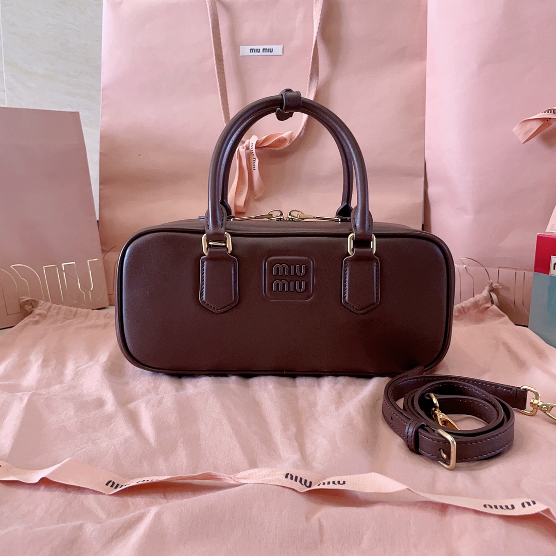 MU New Bowling Bag - Wine Red - Gorchic - $123.99