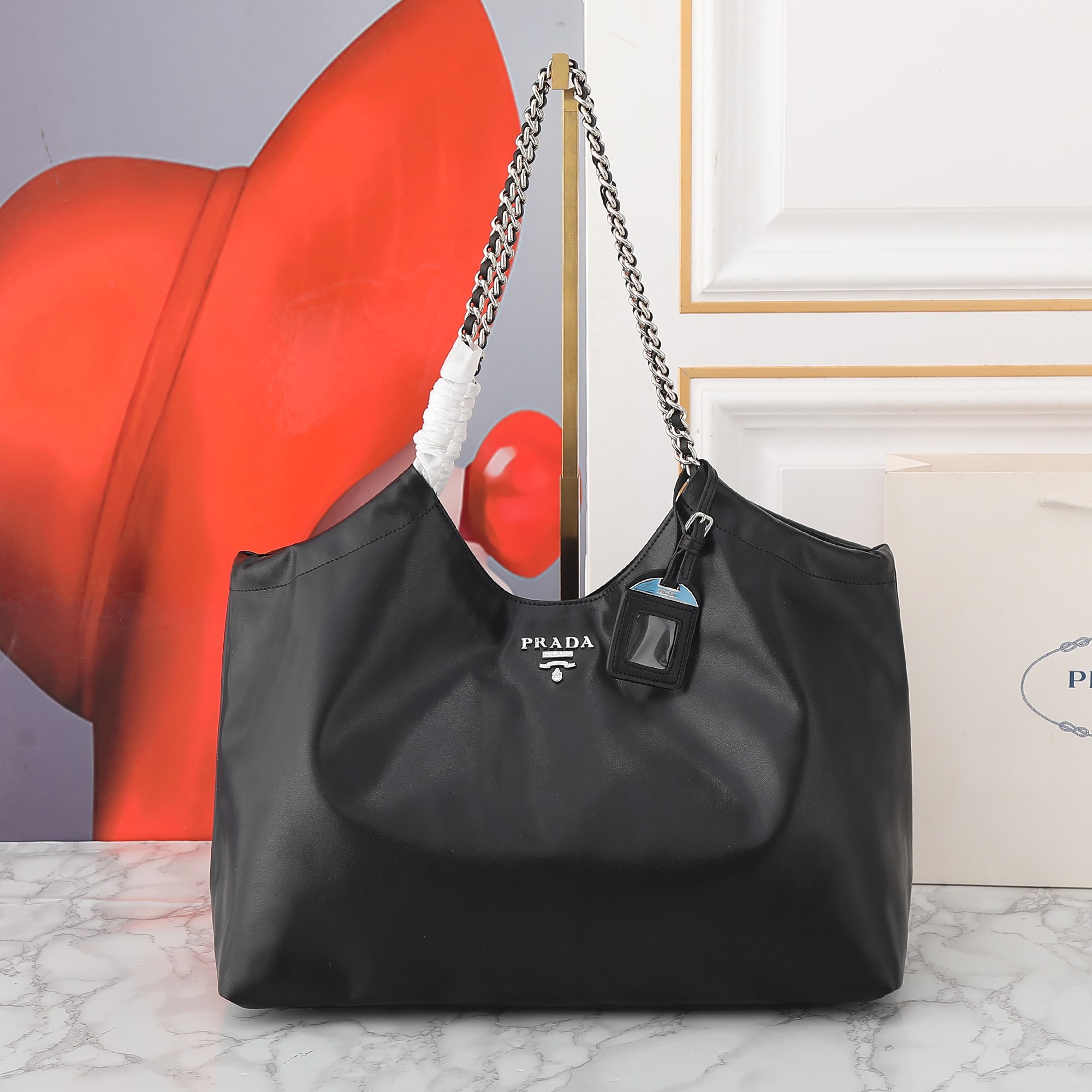 Saffiano texture New 21 Tote Shopping Bag - Sier Label Bag - Gorchic - $163.99